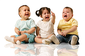 three babies crying