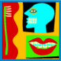 icon of oral health images - toothbrush, teeth, etc